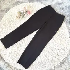 PLST テーパードパンツ S 黒 リネンブレンドスティックパンツ　洗える