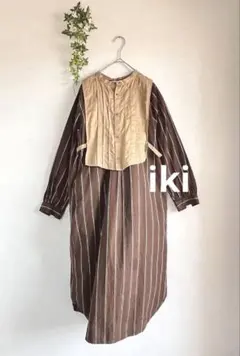 Samansa Mos2リネンエプロンワンピース❤︎キナリ❤︎立川限定❤︎新品