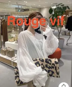 美品 1.7万　ローンボリュームスリーブシャツ　エアリー　白