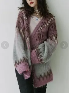 ジュエティ　パターンモヘアライクルーズカーデのサムネイル