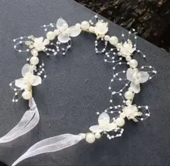 カチューシャ　ウェディング　ヘアアクセサリー 結婚式　パール　ヘッドドレス髪飾