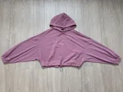 【美品】XEXYMIX ピンク クロップドパーカー
