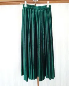 シュガービスケット　ベロア　プリーツスカート　緑