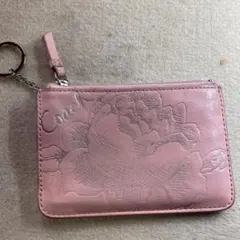 A*U様 Coach ピンク レザー コインケース キーリング付