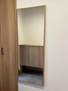 レトロ 北欧風 卓上三面鏡 卓上ミラー 折り畳み ナチュラルウッド