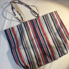 【vintage】縦ストライプトートバッグ 大きめ cortis
