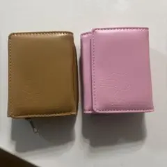 スヌーピー 3つ折り財布 ブラウン ピンク