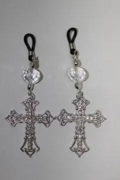 ニップルリング★フェイクニップルピアス★クロス★銀