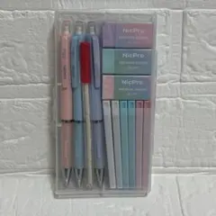 ✨ パステルシャープペンシル HBシャープ芯 消しゴム 文房具セット 筆記用具