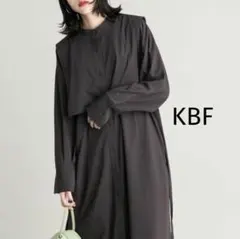 ✴︎KBF チャコール レイヤード ドロストシャツ ワンピース36 S〜M相当✴︎