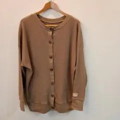 JAVA コットンワッフルカーディガン　ベージュ　M