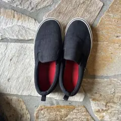 ブラック キャンバス スリッポンスニーカー