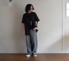 GU バレルレッグジーンズ ブルーXXL