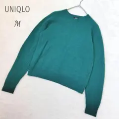 ユニクロ ラムクルーネックセーター グリーン 長袖ニットセーター M 男女兼用
