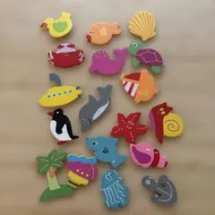 【HEMA】カラフルな木製動物シールセット
