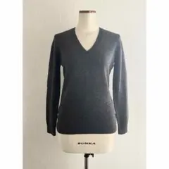 UNIQLO ユニクロ メリノ ウール Vネック ニット セーター グレー M