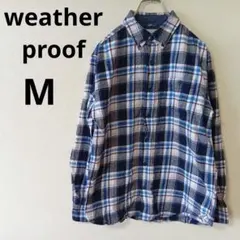 USA 헌 옷 Weatherproof 넬 셔츠 블루 체크 M