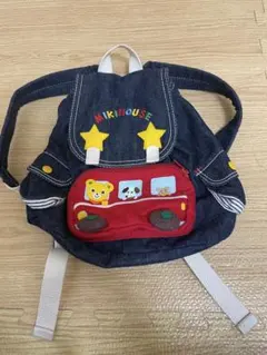 ⭐︎美品⭐︎ミキハウス デニムリュック 車型ポケット付き