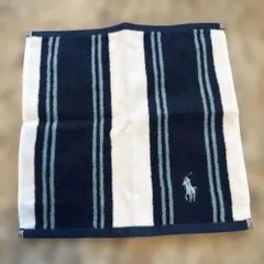 【新品】RALPH LAUREN タオルハンカチ ネイビー ストライプのサムネイル
