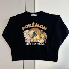 pokemon ポケモン 裏毛 トレーナー ブラック トップス 110