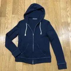 ワールド AIRPAPEL キルティング ジップアップパーカー　ネイビー