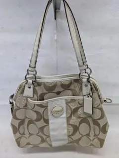 COACH シグネチャー トートバッグ ショルダーバッグ 2WAY ベージュ