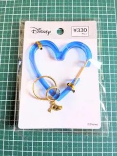 ディズニー カラビナ　キーホルダー　ブルー　ハート型　ドナルド　キャンドゥ