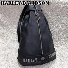 希少✨ハーレーダビットソン ワンショルダー リュック スリングバッグ レザー 黒のサムネイル