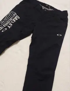 オークリーゴルフ中綿ブラックパンツ メンズXL 暖パン ウエストゴム