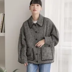 LOWRYSFARM フリンジツイードジャケットローリーズファーム