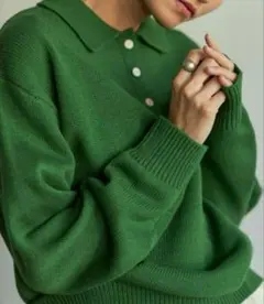 VACANCY ヴァカンシー ポロニット グリーン みどり 冬 クリスマス