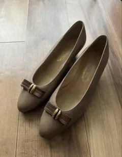 銀座ヨシノヤ 本革 パンプス ブラウン 24.5cm 日本製