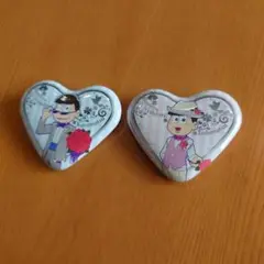 2016年 おそ松さん ハート型缶バッジ2個セット