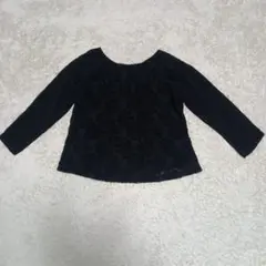 グローバルワーク 長袖ブラウス ブラック 花柄刺繍のサムネイル