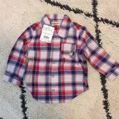 【新品未使用タグ付き】ミキハウス ホットビスケッツ 長袖シャツ 80cm