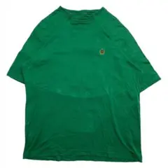 90s トミーヒルフィガー Tシャツ M グリーン 刺繍ロゴ 古着 ピマコットン