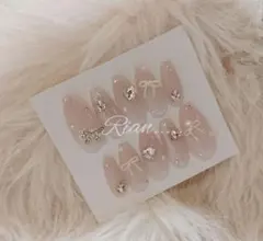 バレリーナ ワンホン 韓国 量産型 フレンチガーリー ネイルチップ