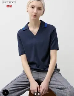 【ユニクロ】ポロセーター　JW ANDERSON ネイビー　XXL
