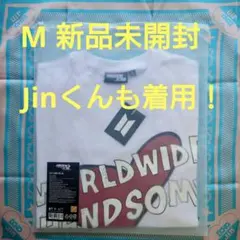 BTSジン RUNSEOKJINコヤン S/S Tシャツ ハート白　M　新品