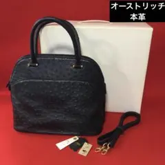オーストリッチ革 本革バッグ ショルダー2WAY ボストン ダチョウ
