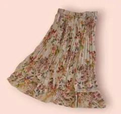 ローラアシュレイ LAURA ASHLEY プリーツスカート 2段フリル 9号のサムネイル