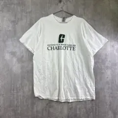 UNC Charlotte 大学ロゴTシャツ/オーバーサイズ/ホワイト