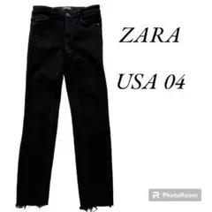 ZARA デニム　スキニー　カットオフデニム　ブラック　サイズUSA 04