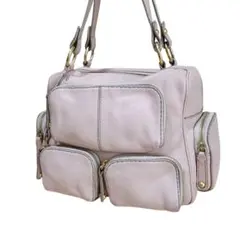 TOD’S トッズ レザーハンドバッグ マルチポケット ロゴチャーム