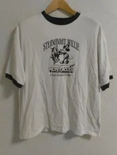 100周年 ミッキーマウス リンガー半袖Tシャツ