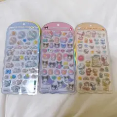 コットンパフィーシール　スヌーピー サンリオキャラクターズ　3種セット