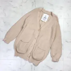 美品 SNIDEL アンゴラ混カーディガン ピンクベージュ サイズF*MD832
