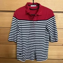 LACOSTE ポロシャツ 半袖、五分袖　ボーダー　レディース