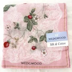 【未使用】 ウェッジウッド ハンカチ ワイルドストロベリーシルク 透かし 希少