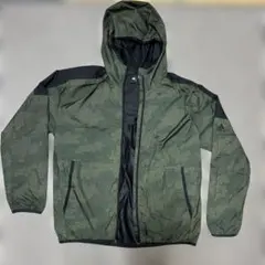 迷彩グリーン フード付きナイロンジャケット